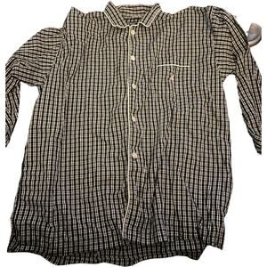 Polo Ralph Luren Sleepwear Men's Pajama Shirt, Black & White Plaid, Size L/XL